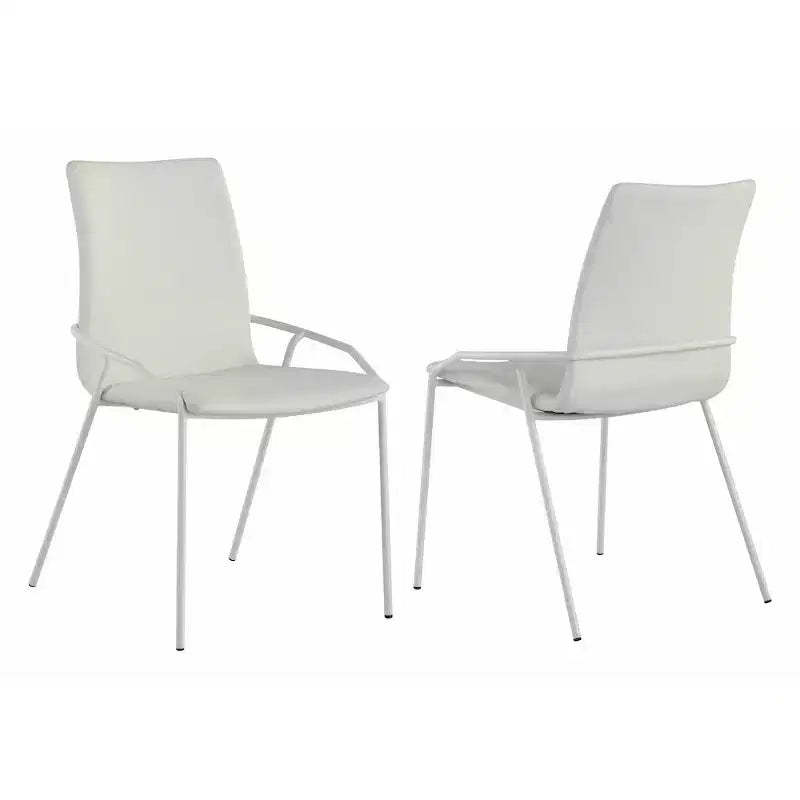 Chintaly Imports,Contemporary White Upholstered Side Chair