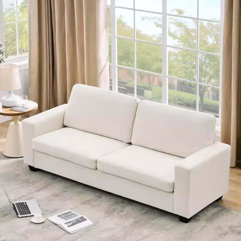 3 Seater Couch, Modern Sofa with 2 Pillows, Comfy Couch