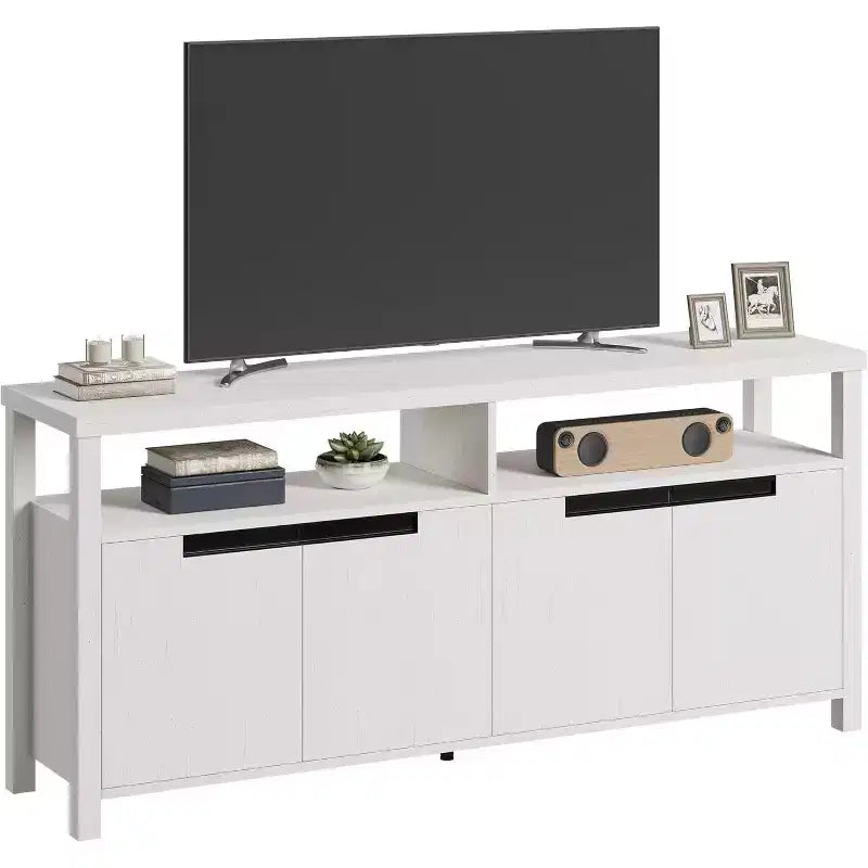 Acekool 63 TV Stand for TVs up to 70, Farmhouse Media Console with Storage Cabinets and Adjustable Shelves, Entertainment Center