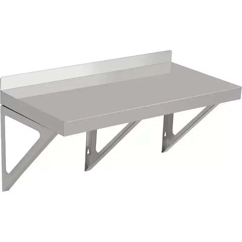 Acekool Commercial Stainless Steel Wall Shelf, Metal Kitchen Rack with Backsplash & Brackets for Home or Business