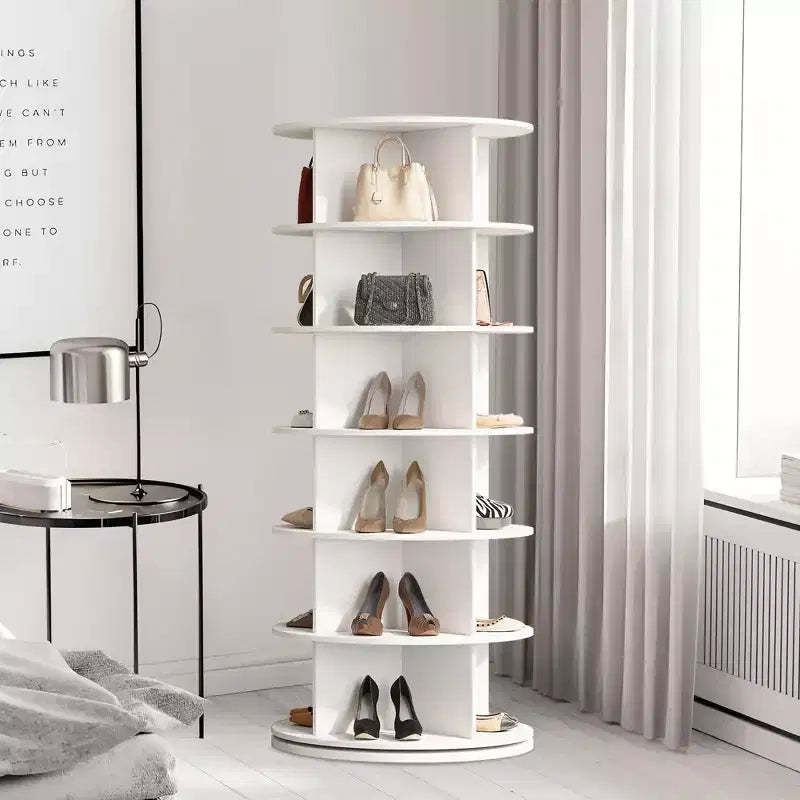 360 Spinning Shoe Organizer Rotating Shelf, Shoe Rack Tower for Entryway