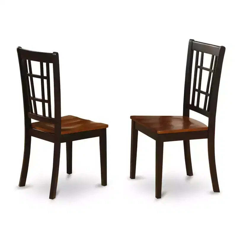 HomeStock 2 Dining Chair Wood Seat Black Cherry Modern Style 18