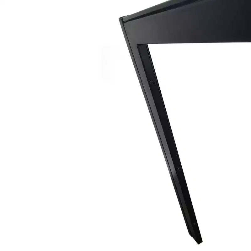 4 Seats Rectangular Dining Table Tempered Glass Iron Tube Black (Not Include Chairs)