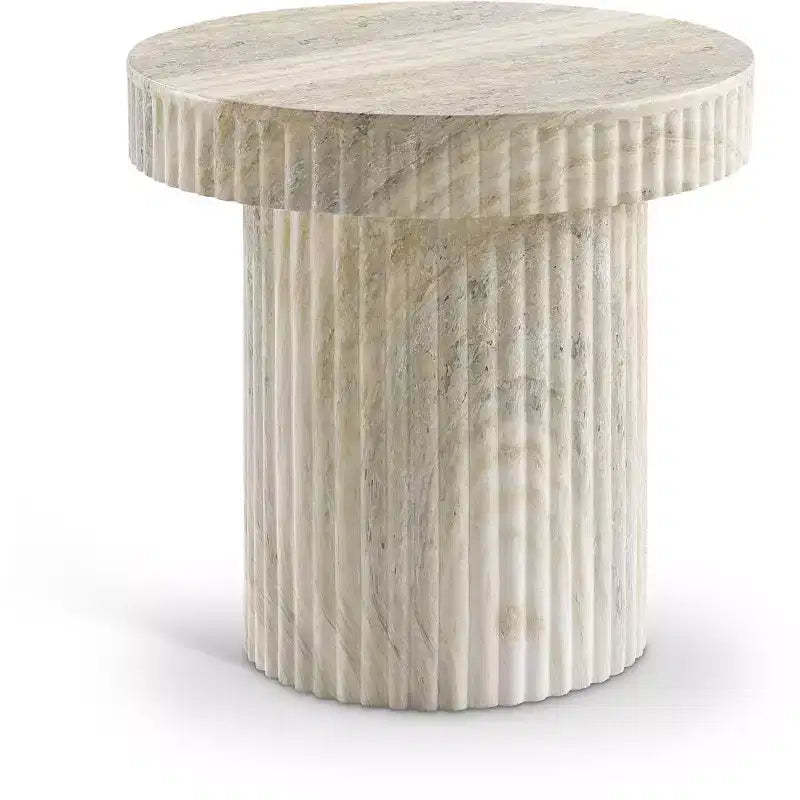 Meridian Furniture,Legatto Travertine Travertine Finish Concrete End Table
