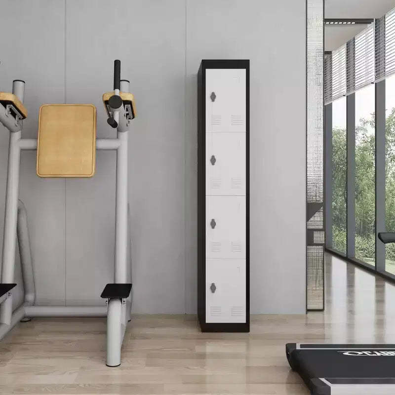 72 Tall Metal Storage Cabinet with 4 Doors, Steel Locker with Shelves for School, Office, Garage, Gym, Home Warehouse