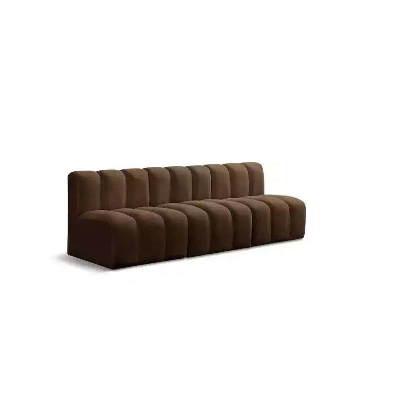 Meridian Furniture,Arc Brown Velvet Modular Sofa