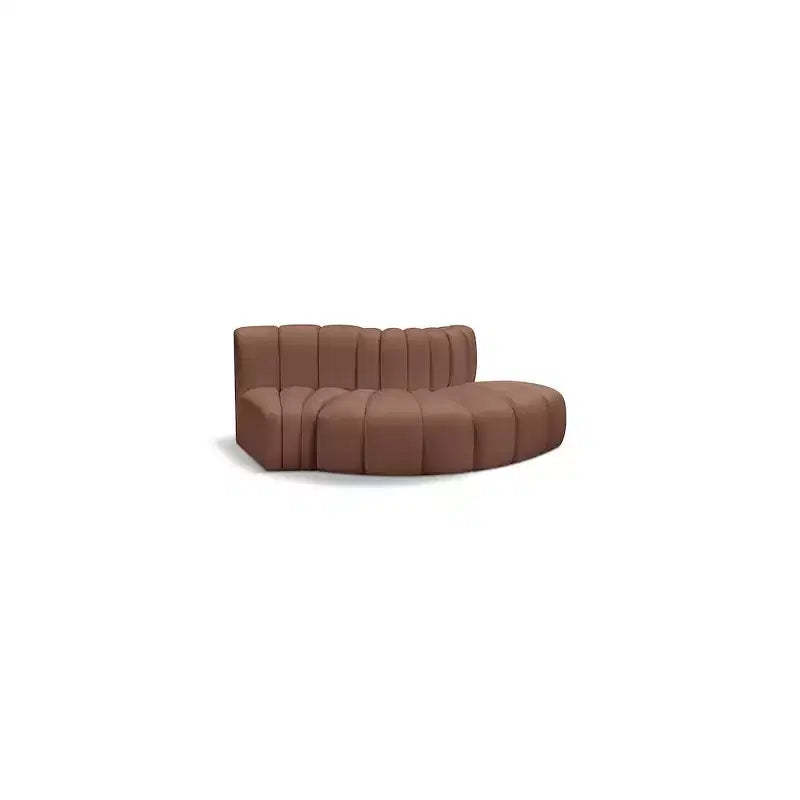 Meridian Furniture,Arc Cognac Vegan Leather Modular Sofa