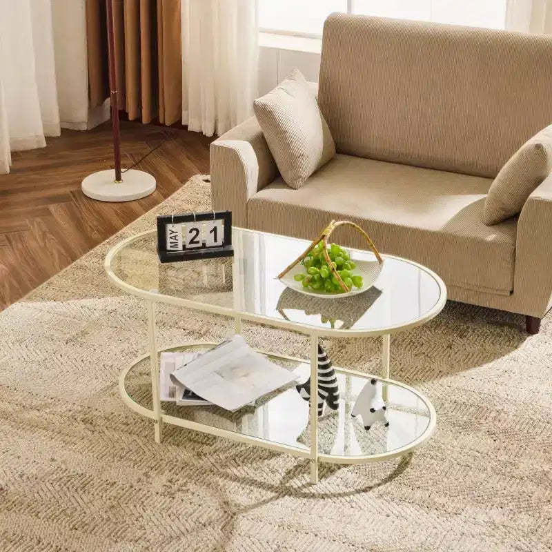 Karl Home Oval Glass Coffee Table