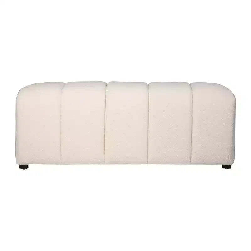 Jofran,Tess Contemporary Modern Ivory Boucle Upholstered Plush Bench