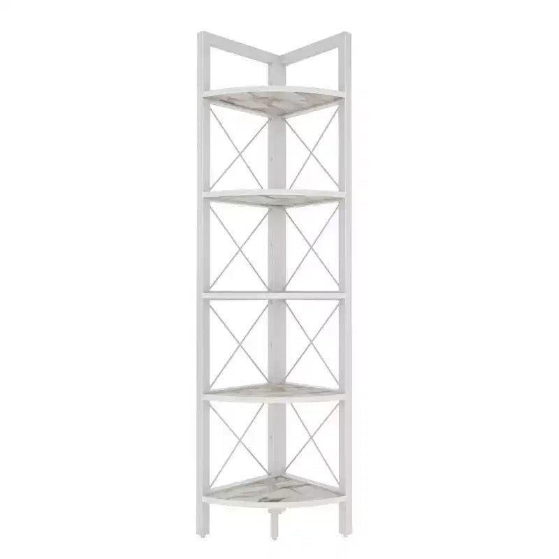 Decorotika,Remo Corner Bookshelf - Ephesus White
