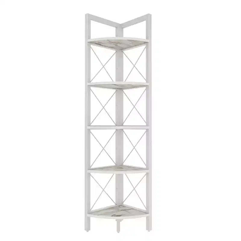 Decorotika,Remo Corner Bookshelf - Ephesus White