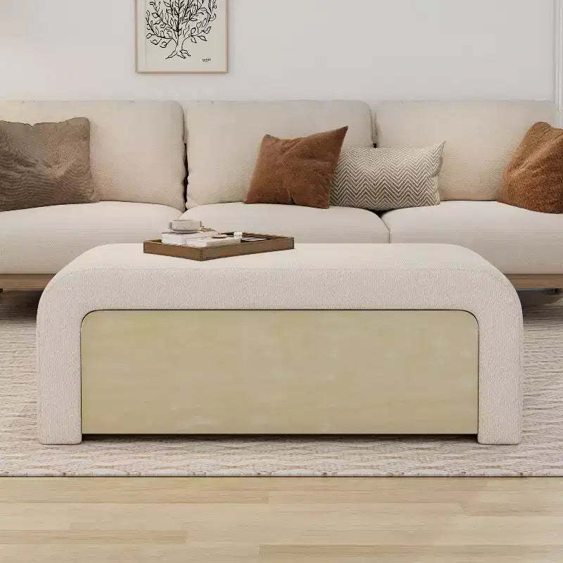 Christopher Knight Home Fiora Modern Boucle Upholstered Ottoman With Drawer