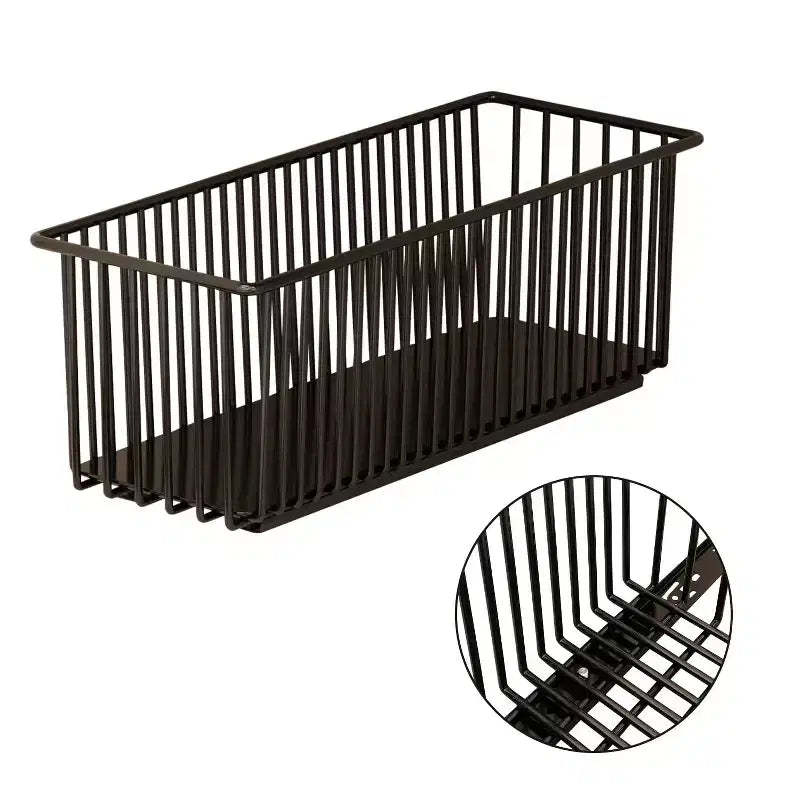Pull Out Cabinet Organizers, 2 Pack Slide Out Basket Drawers - Heavy Duty Carbon Steel for Kitchen Bathroom Under Sink