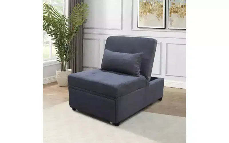 4 in 1 Adjustable Footstool Bed Stool Guest Sofa Chair, Modern Sleeper Sofa Guest Bed with Adjustable Backrest and Pillow