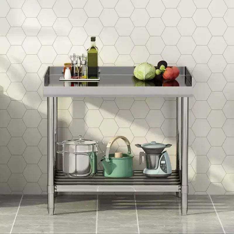 Stainless Steel Table, 36x30 Inch NSF Commercial Prep Table with Backsplash - Heavy-Duty Workstation for Restaurant Home Hotel