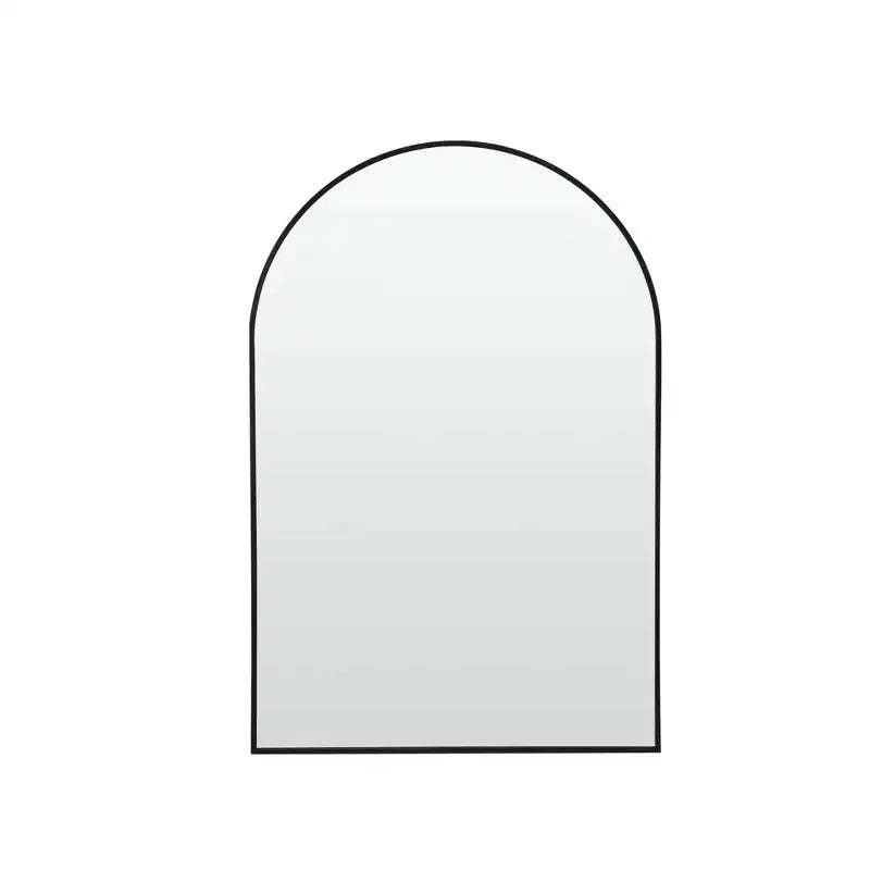 HomeRoots 39 Black Arch Metal Framed Bathroom Vanity Mirror