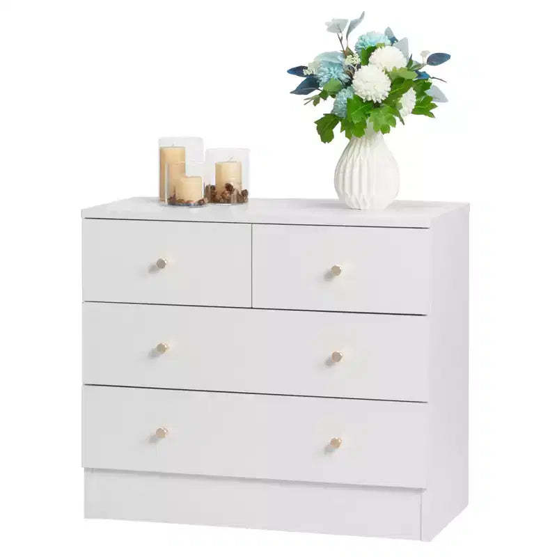 Modern Simple 4-Drawer Nightstand White