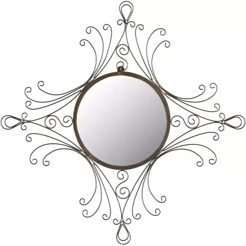 Maltese Mirror - 28.3 x 31.5 - MIR3009 - Rustic Brown - Safavieh