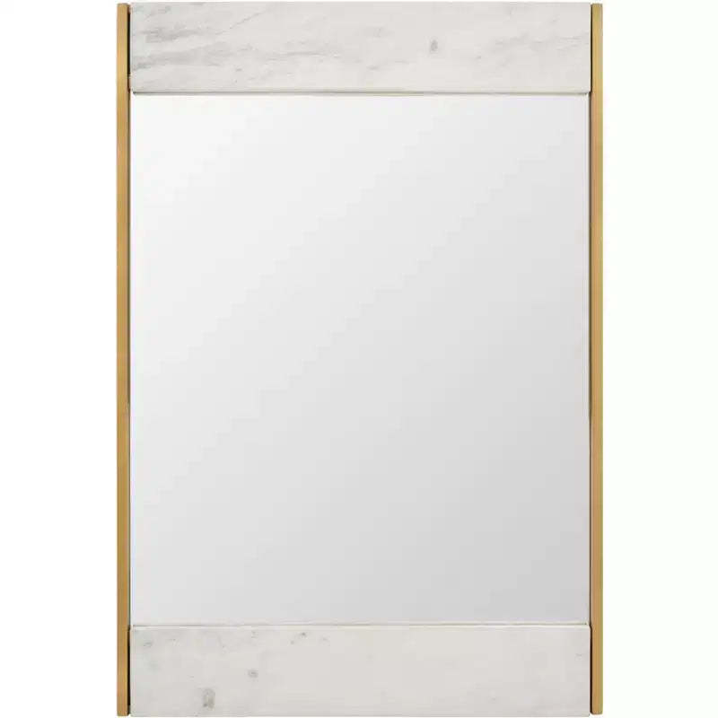 Kandi Faux Marble Mirror - 24 x 36 - CMI1006 - White/Brass - Safavieh