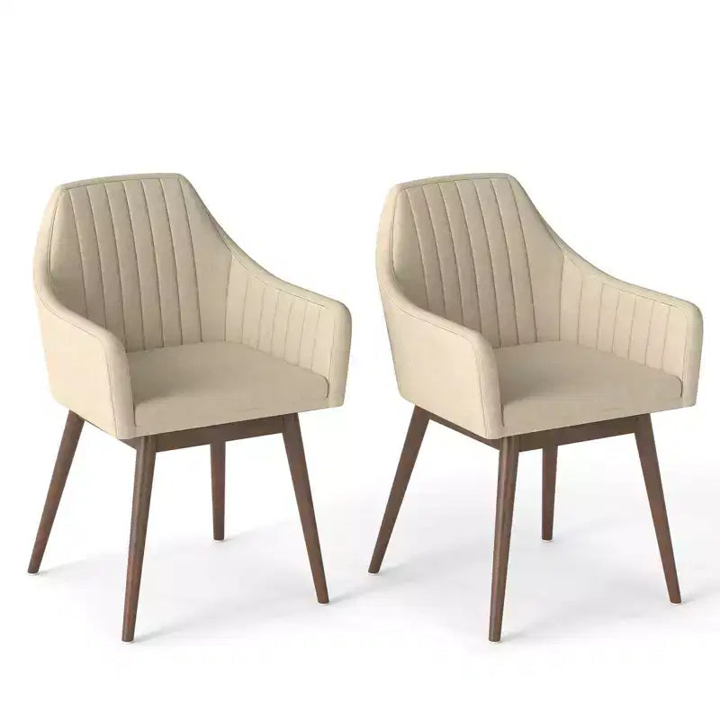 Costway Dining Chairs Set of 2 Upholstered Accent Chairs with Comfy Padded Backrest Beige/Black/Gray