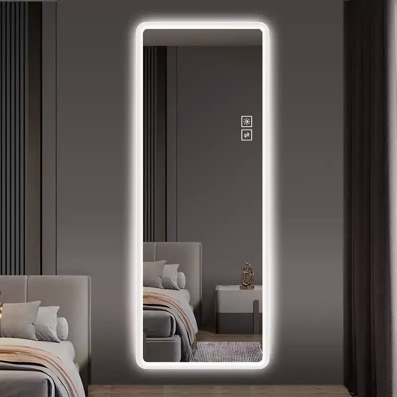 Whisen Wall-Mounted Full Length Rimless Dressing Mirror with Round Corners