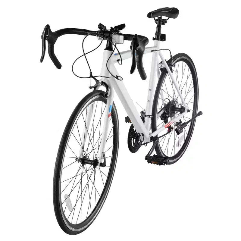 VEVOR Road Bike, 700C Wheels Racing Bike, SHIMANO 21 Speeds Drivetrain City Commuter Road Bicycle with Carbon Steel Frame, White