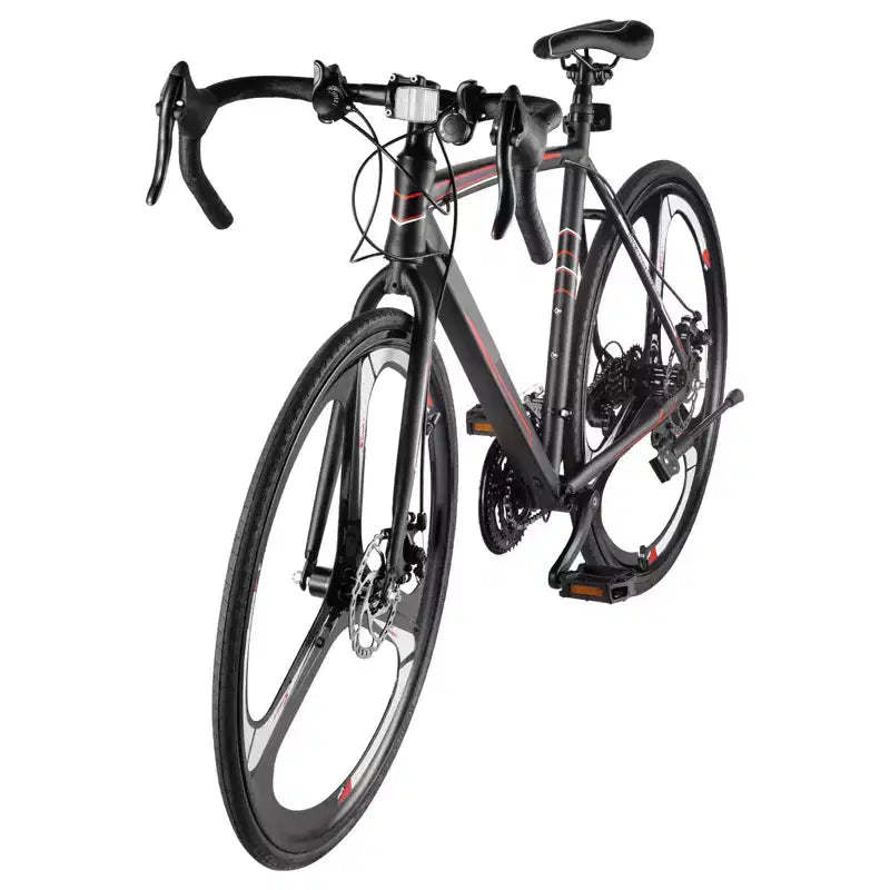 VEVOR Road Bike, 700C Wheels Racing Bike, SHIMANO 21 Speeds Drivetrain System City Commuter Road Bicycle with Carbon Steel Frame, Black
