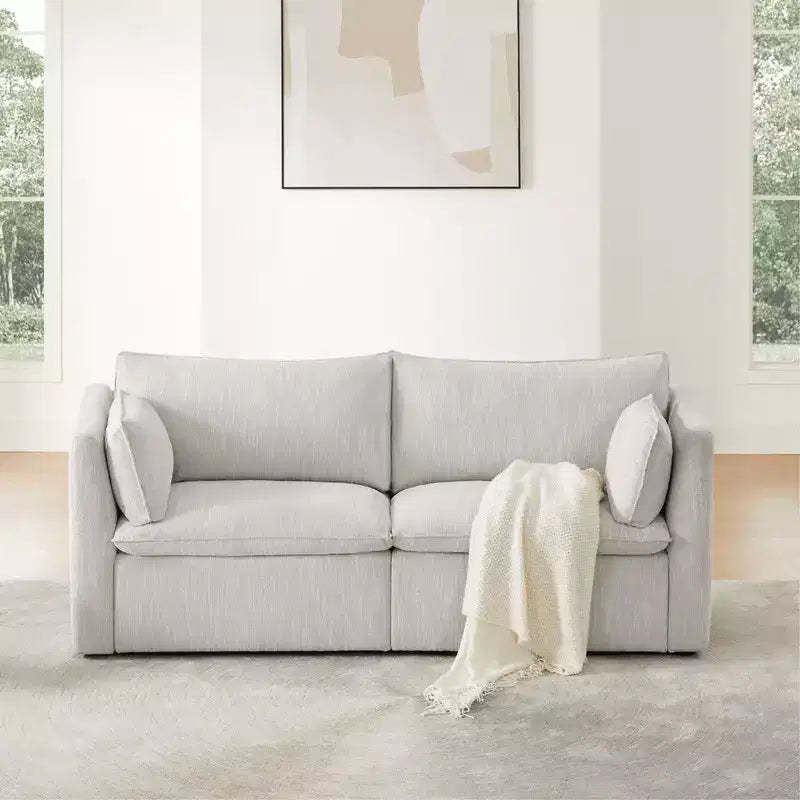 Spruce & Spring Grey 2-Piece Modular Sectional Couch for Living Room