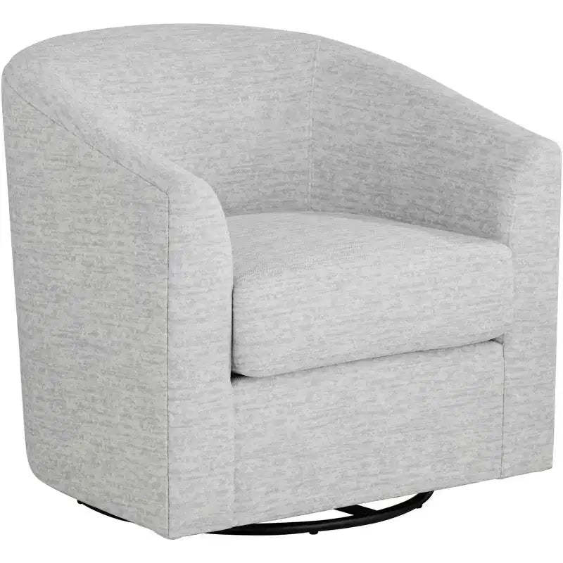 Studio 55D Barrel 30 3/4 Wide Gray Fabric Swivel Chair