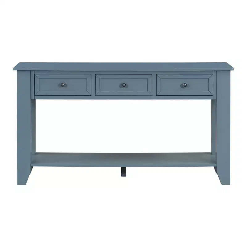 Luxystar Console Table with Three Drawers and Shelf Storage Sideboard, Blue