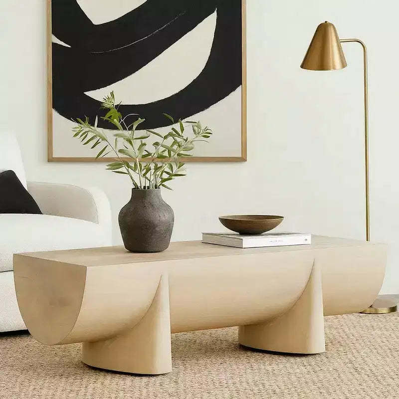 Royal Hampton Coffee Table | 48 Log Design | Natural Mango Wood Hand Crafted