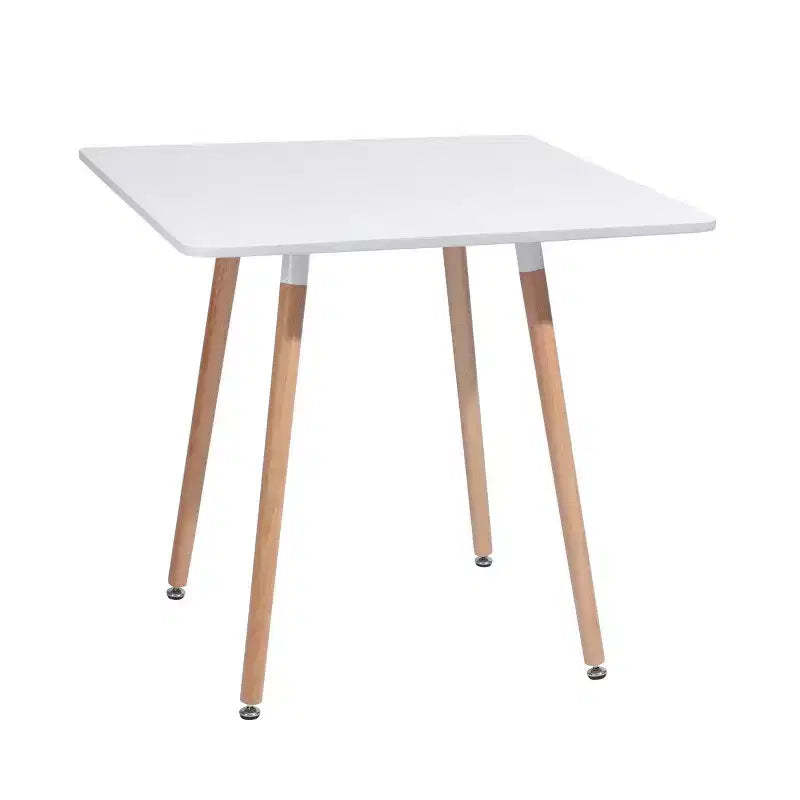 HomeRoots 32 White and Natural Wood and Solid Wood Square Dining Table