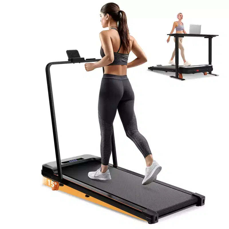 KERDOM Walking Pad Under Desk, Portable Treadmill for Home and Office, 2 in 1 Walking Pad with Remote Control 350LB Capacity, 2.5HP Treadmill with LED
