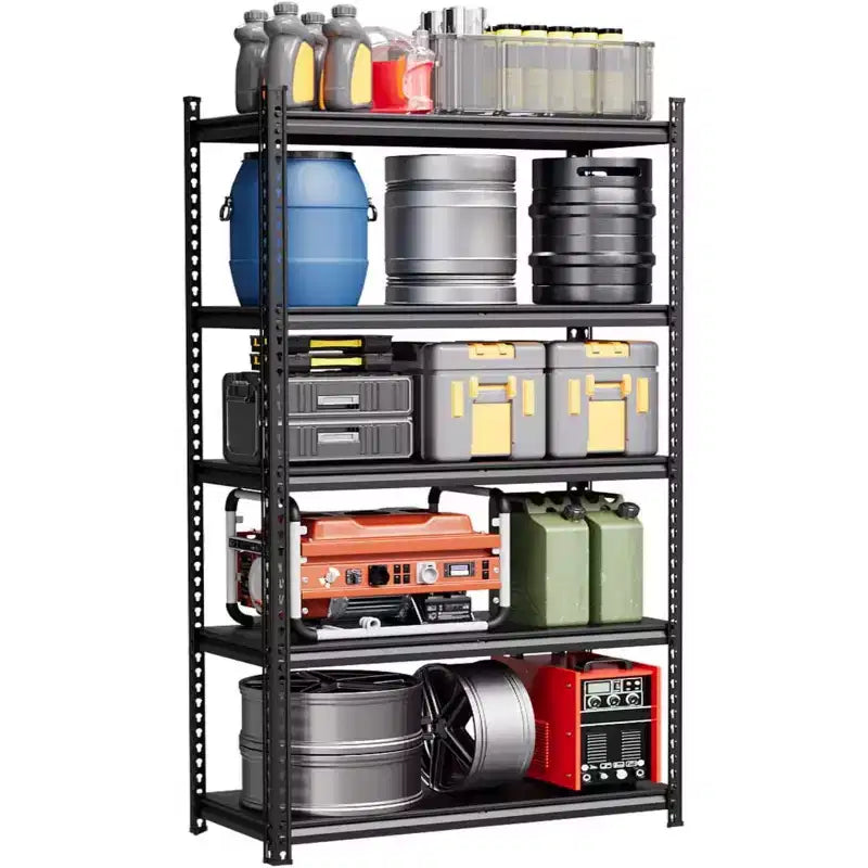 5-Tier Storage Shelves,Steel Garage Shelving Unit,Adjustable Industrial Rack,Matte Metal Standing Shelf for Warehouse,Basement,Kitchen,Workshop