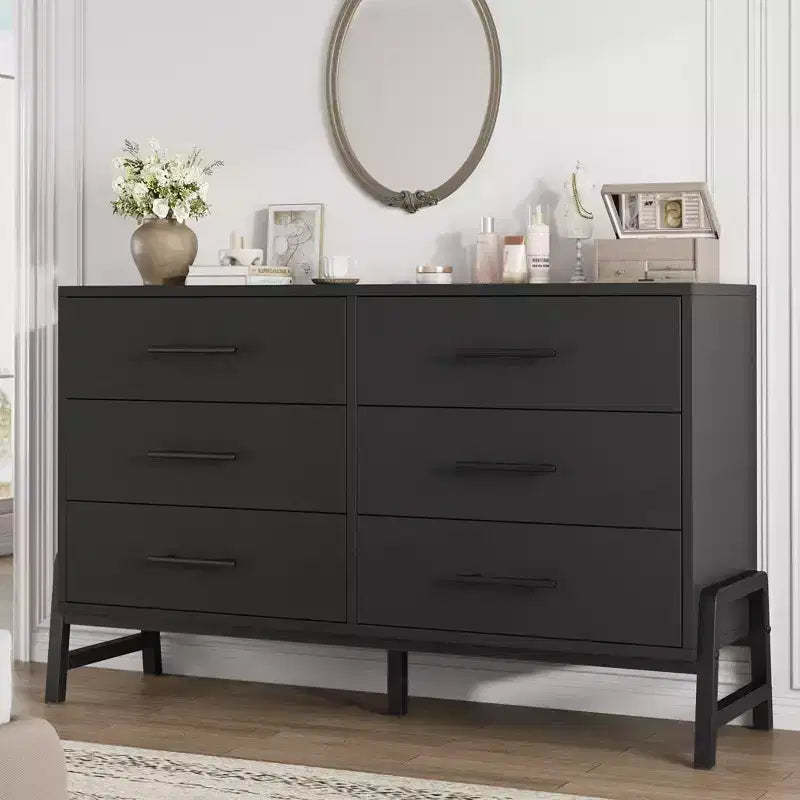 Garvee 6 Dresser for Bedroom, 52 Wide Drawer with Large Storage Space, Freestanding Wooden Closet Storage Dresser Chest for Bedroom