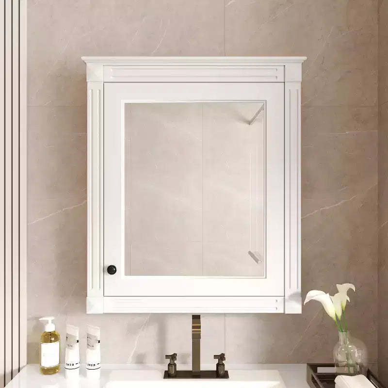Okak Bathroom Storage Wall Cabinet with Mirror with Mirror, Medicine Cabinet with Height Adjustable Shelf, White
