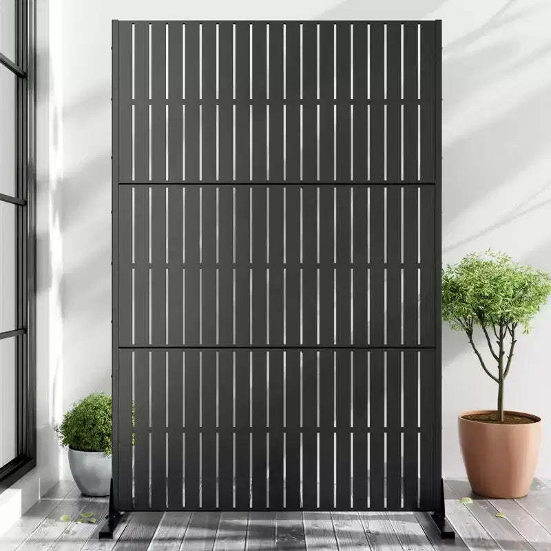 MAYEERTY 72 inch Room Divider Rectangle Prvacy Screen with Galvanized Frame Garden Fence Patio Black