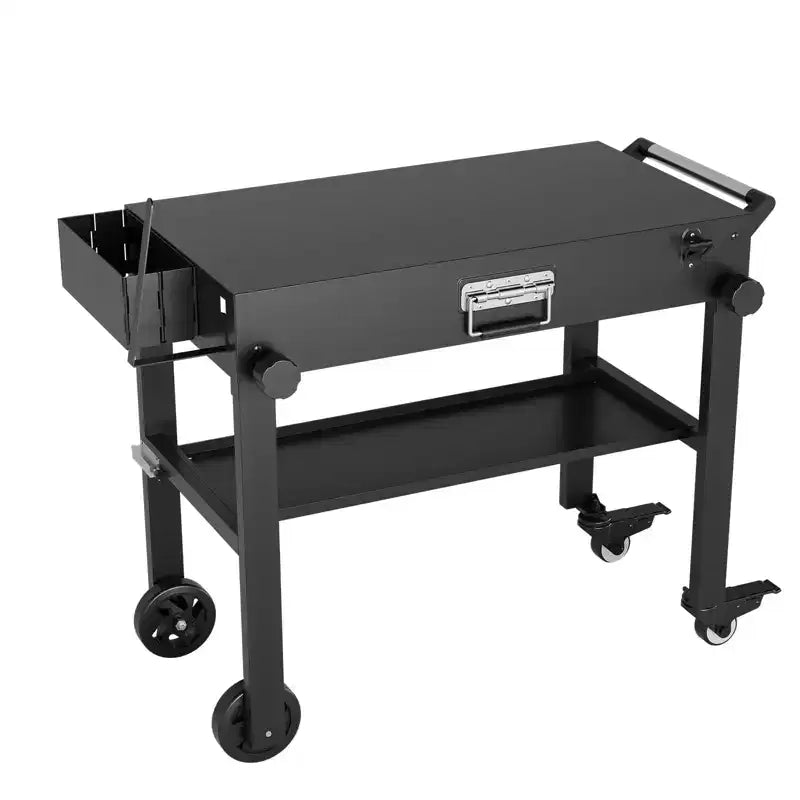 GustoWave Foldable Metal Grill Cart for Griddle, Griddle Stand Fit 17'' or 22'' - Black