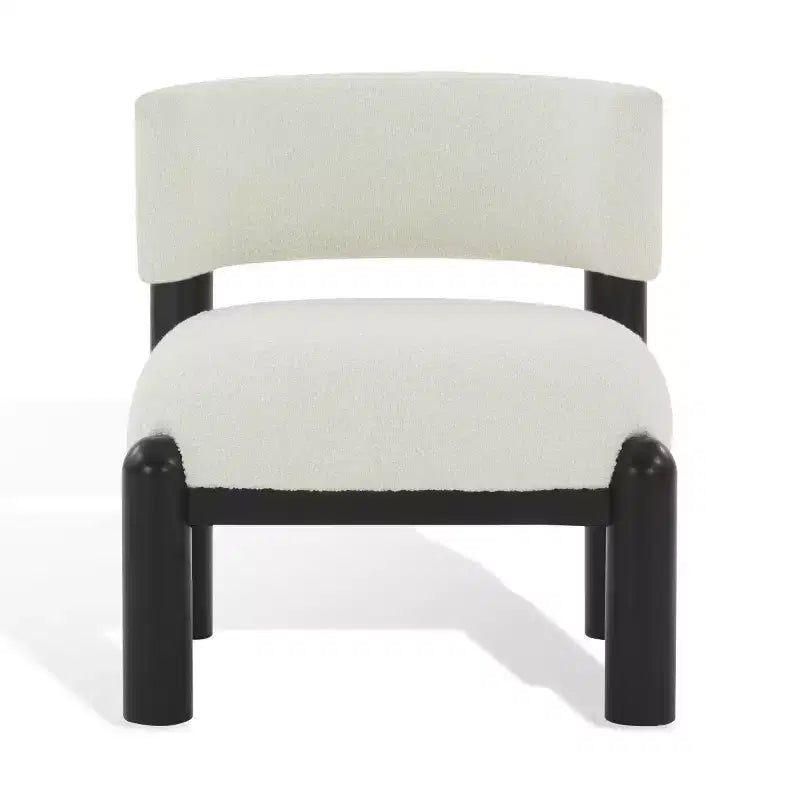 Rosabryna Boucle Accent Chair - SFV5074 - Ivory/Black - Safavieh Couture
