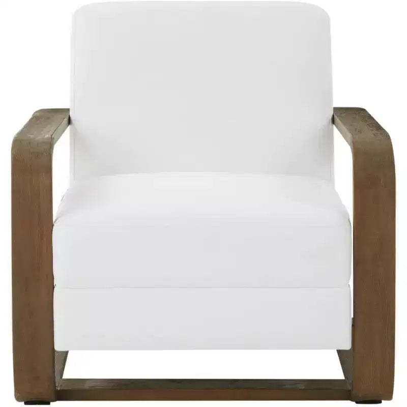 Jayshaw Wood Frame Accen Chair - SFV5107 - White/Brown - Safavieh Couture