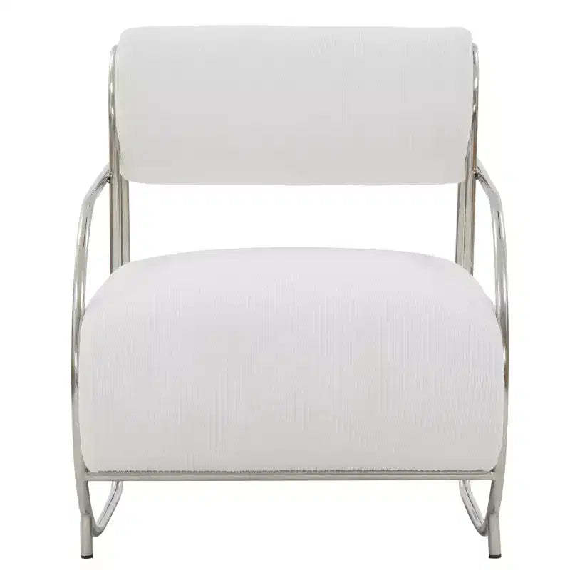 Bethann Metal Frame Accent Chair - SFV5130 - White/Silver - Safavieh Couture