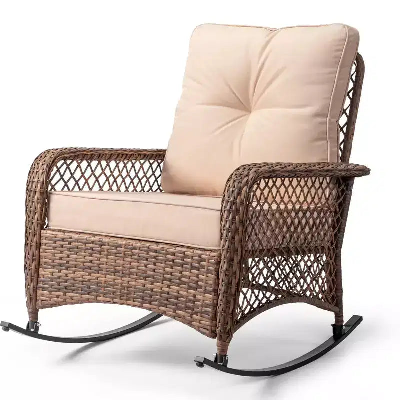Karl Home | Outdoor Rattan Rocking Chair with Cushion