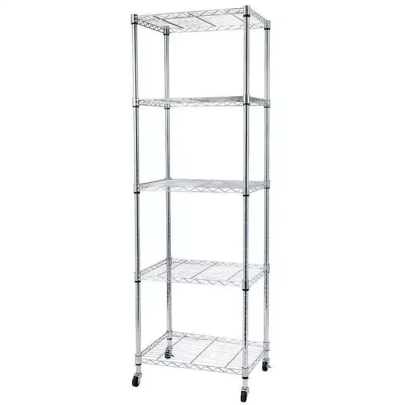 Karl Home 23.62 in.W Steel Height -Adjustable Shelving Unit with Wheels