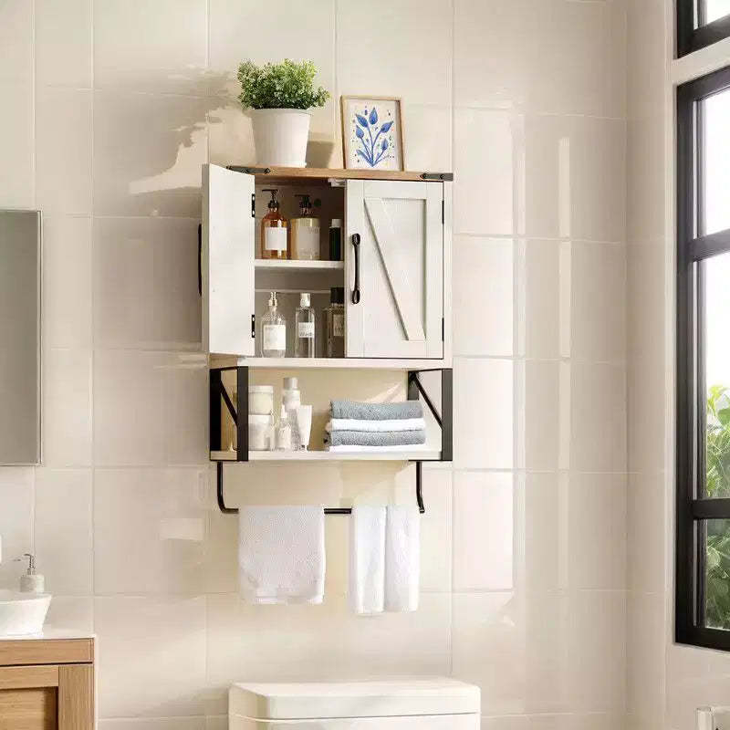 Karl Home Barn Door Bathroom Cabinet Wall Mounted With Towel Bar