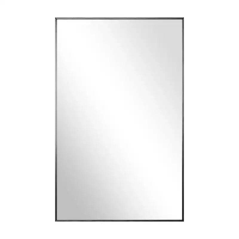 MAYEERTY 57 inch Full Length Mirror Rectangle Aluminum Alloy Frame Leaning Hanging Dressing Mirror Black