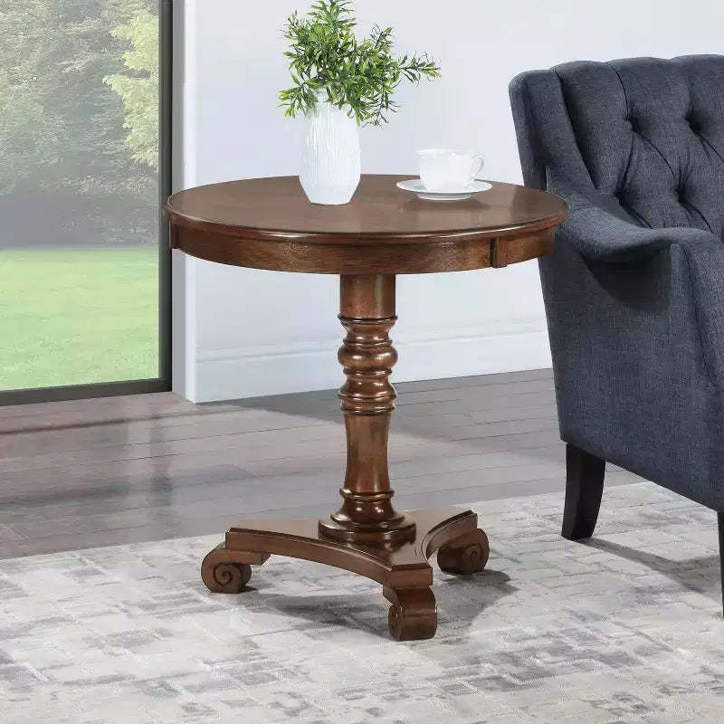 HomeStock 25.5 in.H Brown Color Rectangle MDF (Medium-Density Fiberboard) Table Top End Table 1 -piece