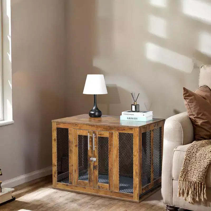 Disassembled Particle Board with Triamine Single Door with Tray and Cushion Rotten Wood 94*60*66.5cm M Side Table