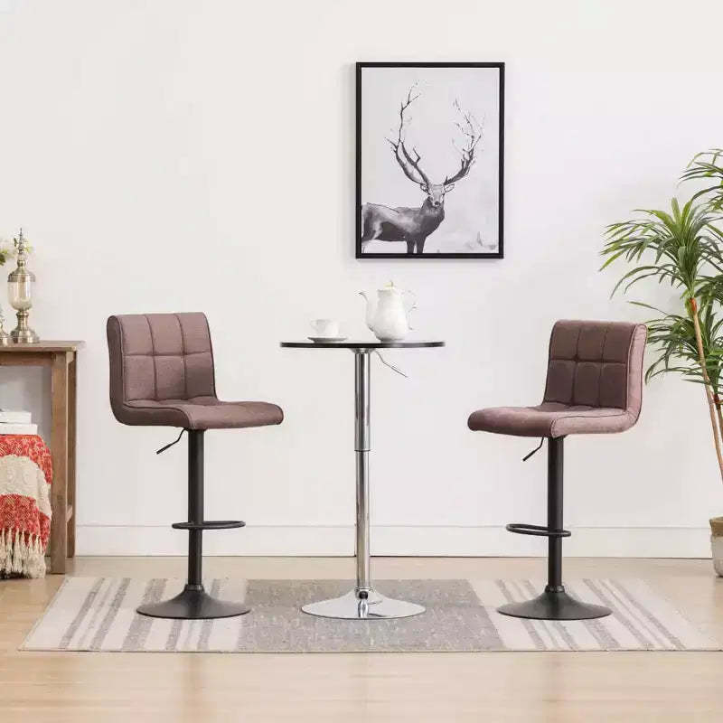 CLIHOME Modern Gas Lift Adjustable Swivel Bar Stools,Upholstered Counter Stools with Footrest and Back (Set of 2)