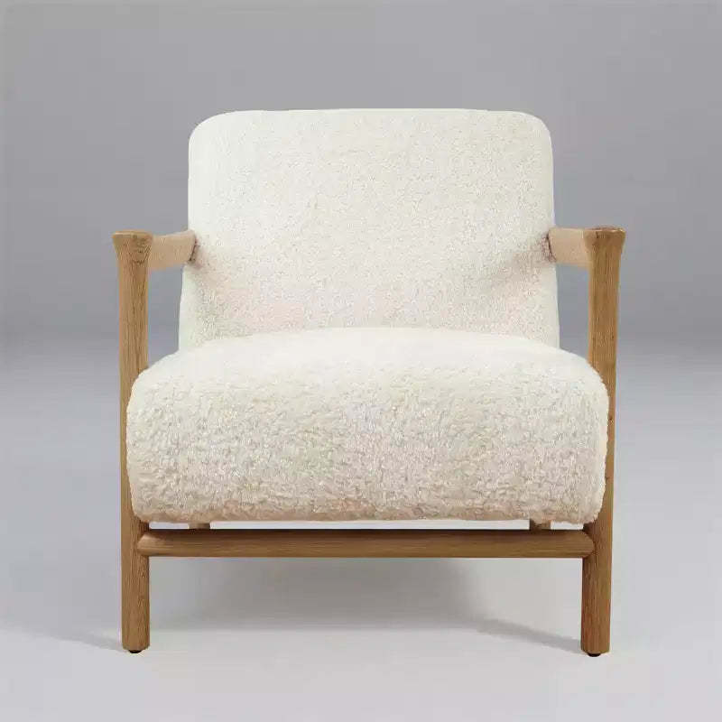Art Leon Wood and Fabric Accent Chair