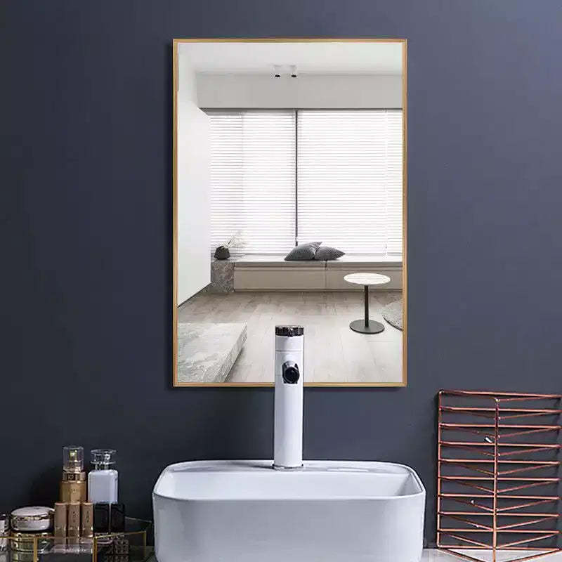 PexFix 36 x 24 Aluminum Alloy Frame Mirror for Bathroom Wall Rectangle Bathroom Vanity Mirror for Over Sink Bedroom Entryway Living Room in Gold